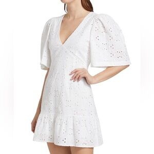 Rhode Mariana Eyelet White Minidress